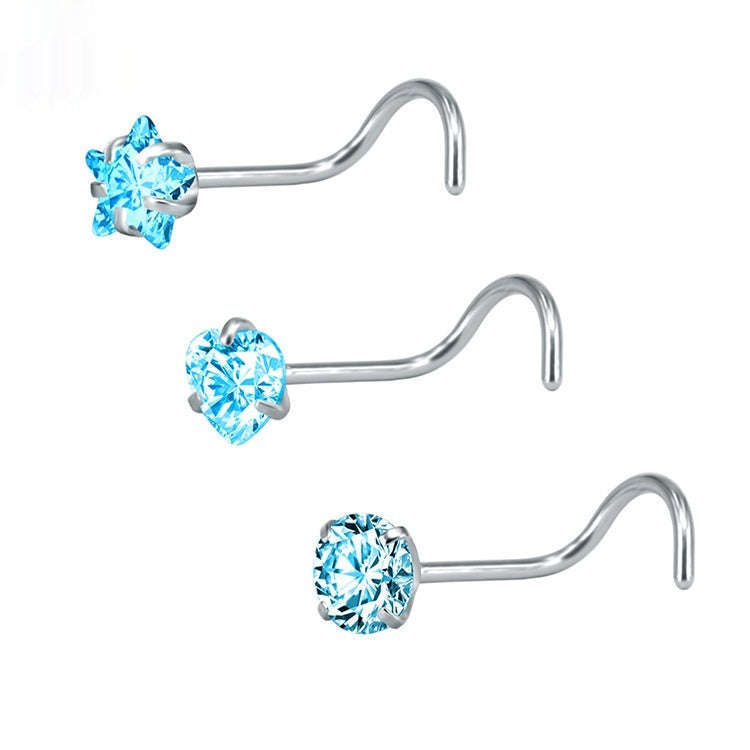 316 Stainless Steel Nose Stud Multifunctional Zircon Nose Ring Orazek UK Ltd