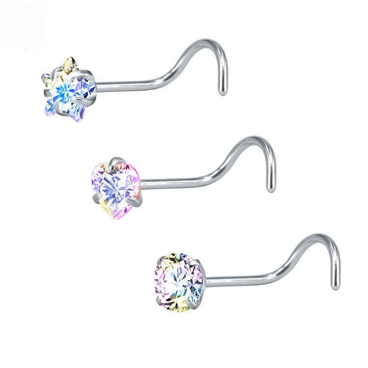 316 Stainless Steel Nose Stud Multifunctional Zircon Nose Ring Orazek UK Ltd
