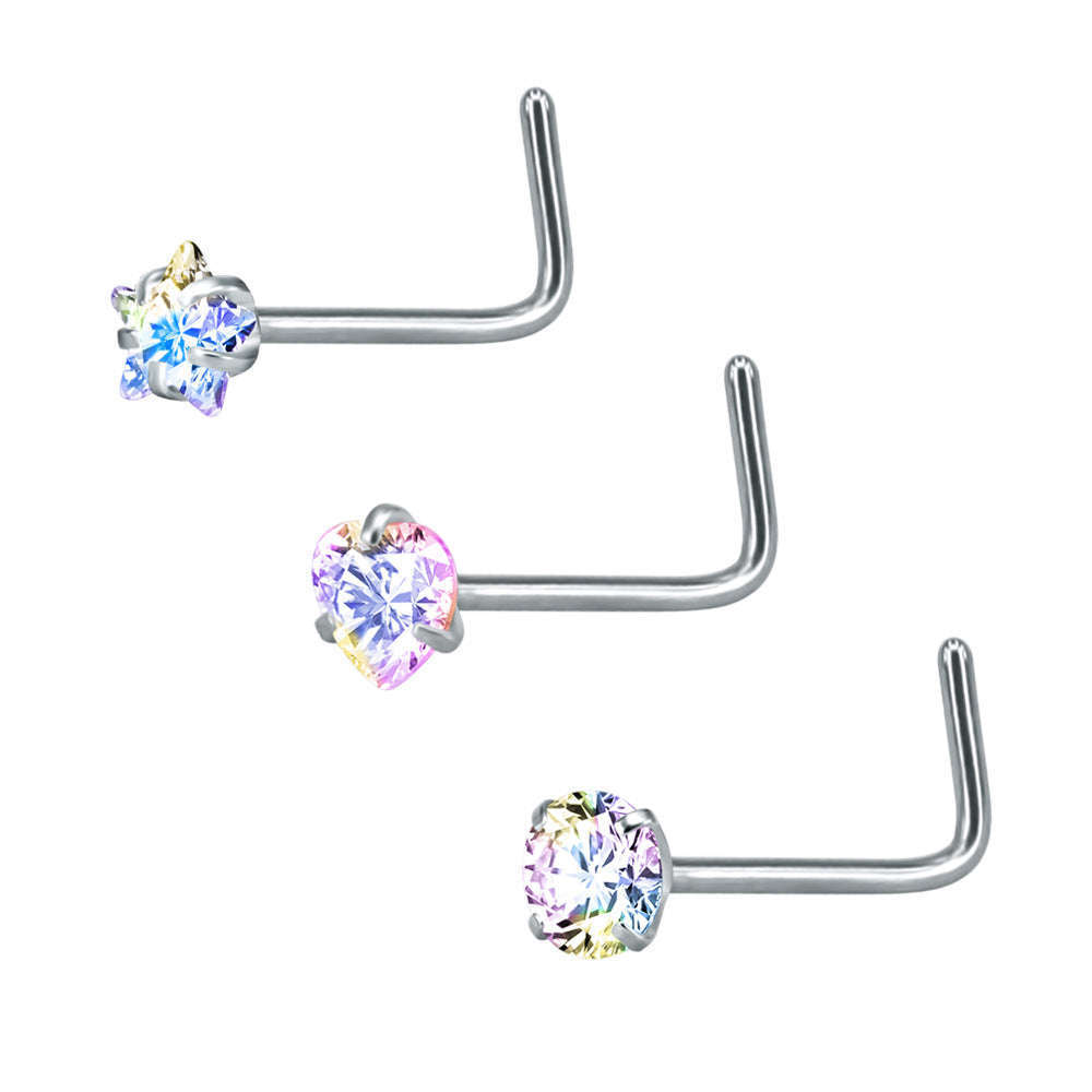 316 Stainless Steel Nose Stud Multifunctional Zircon Nose Ring Orazek UK Ltd