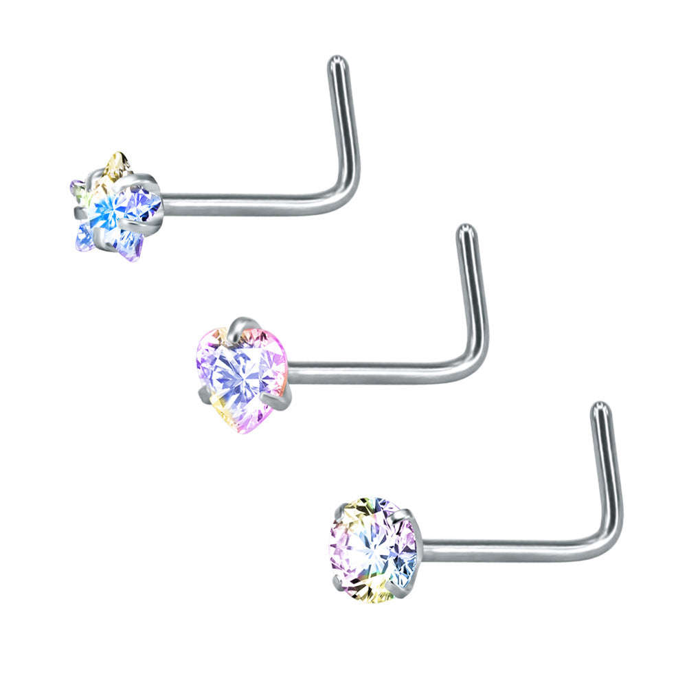 316 Stainless Steel Nose Stud Multifunctional Zircon Nose Ring Orazek UK Ltd