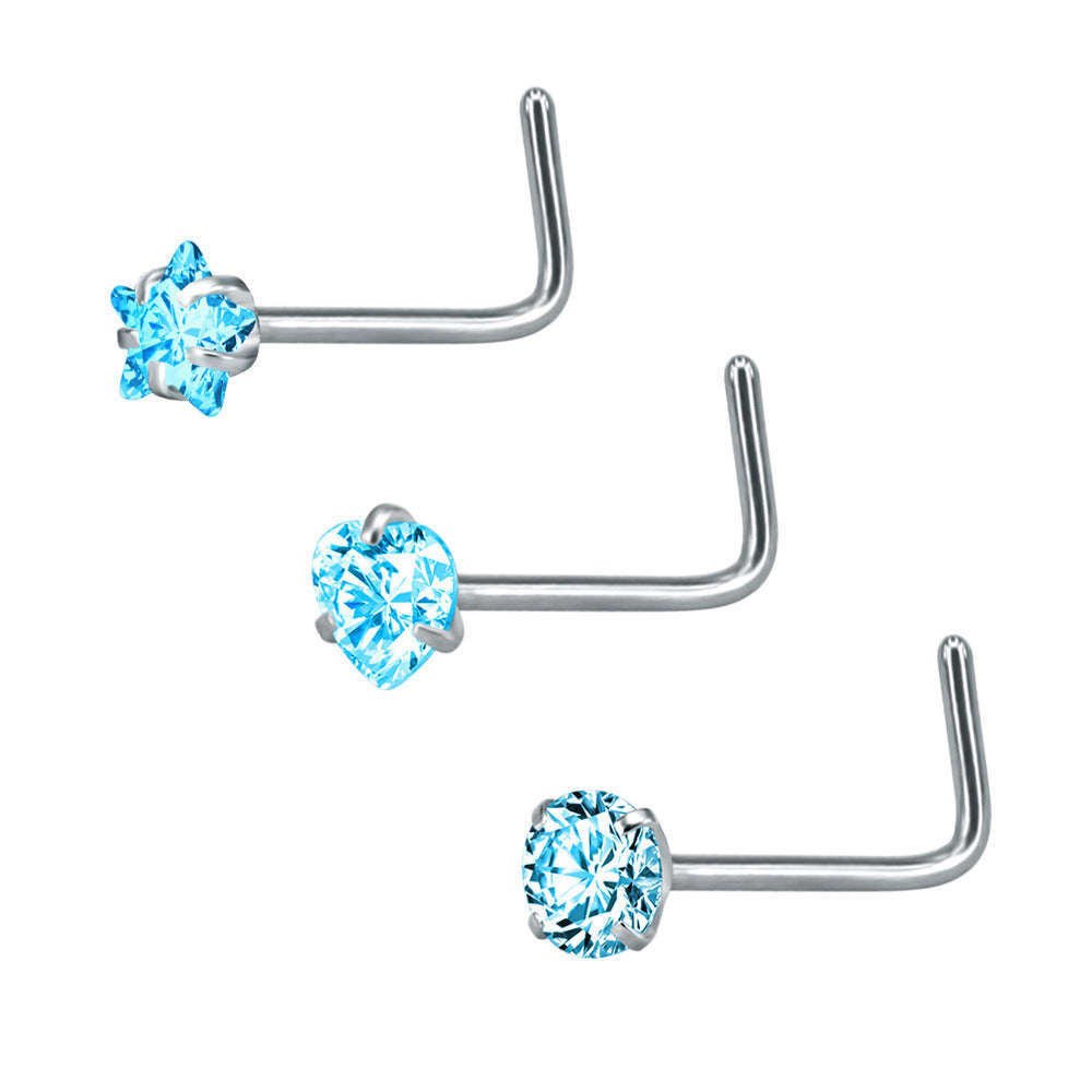 316 Stainless Steel Nose Stud Multifunctional Zircon Nose Ring Orazek UK Ltd
