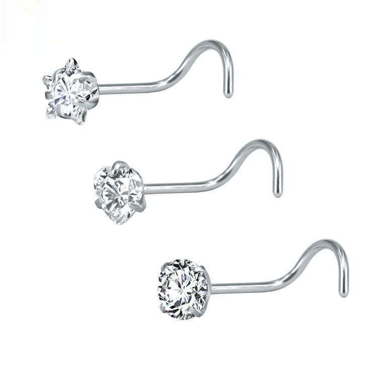 316 Stainless Steel Nose Stud Multifunctional Zircon Nose Ring Orazek UK Ltd