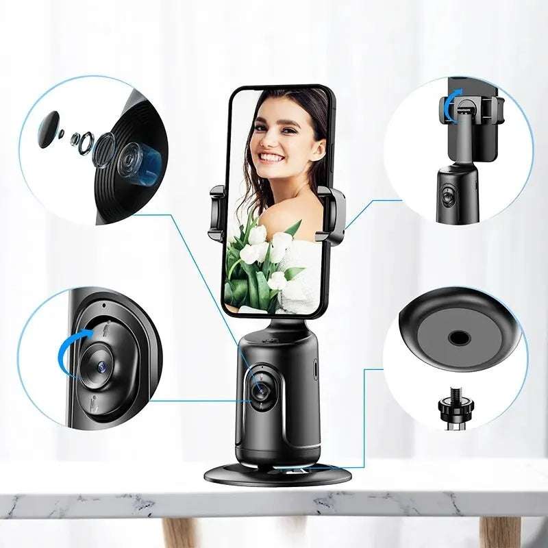 360 Auto Face Tracking Gimbal AI Smart Gimbal Face Tracking Auto Phone Holder For Smartphone Video Vlog Live Stabilizer Tripod | Orazek UK Ltd