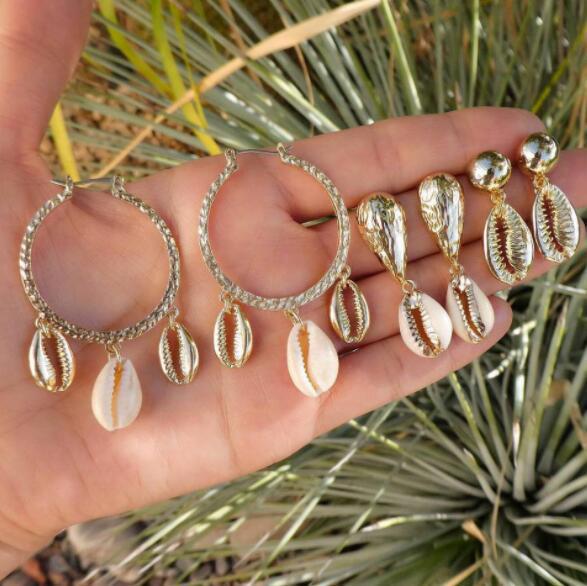 Alloy Shell Earring Contracted Shell Combination 3 Pieces Set