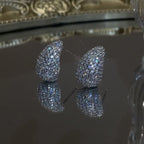Fashion Jewelry Vintage Chunky Dome Drop Earrings For Women Glossy Stainless Steel Thick Zircon Inlaid Teardrop Earring Earrings Women