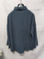 Women's Single-breasted Pleated Blouse Lapel Long Sleeve Shirt