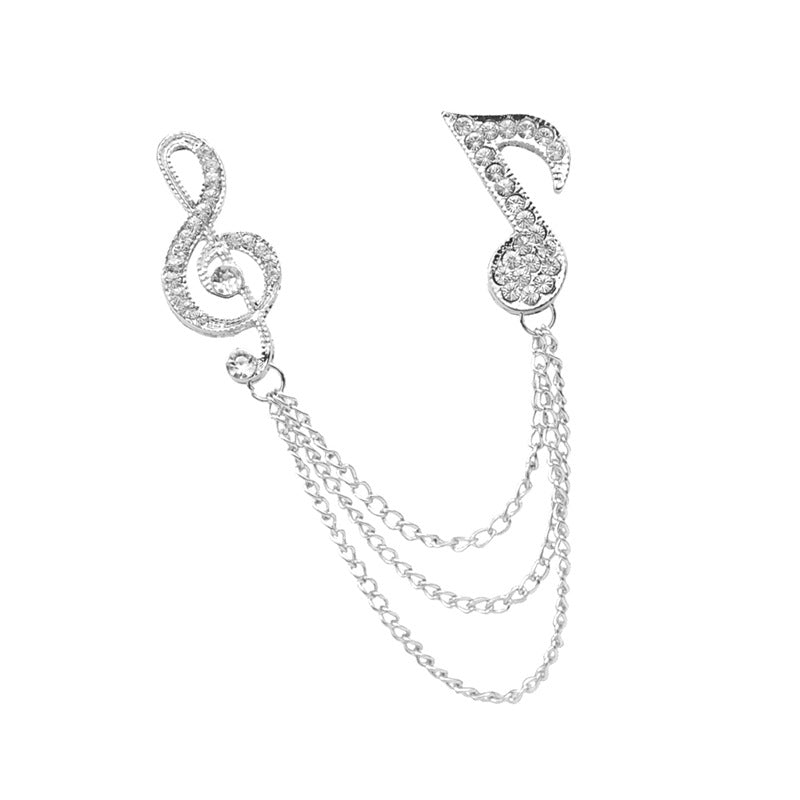 British style men's symbol music brooch brooch