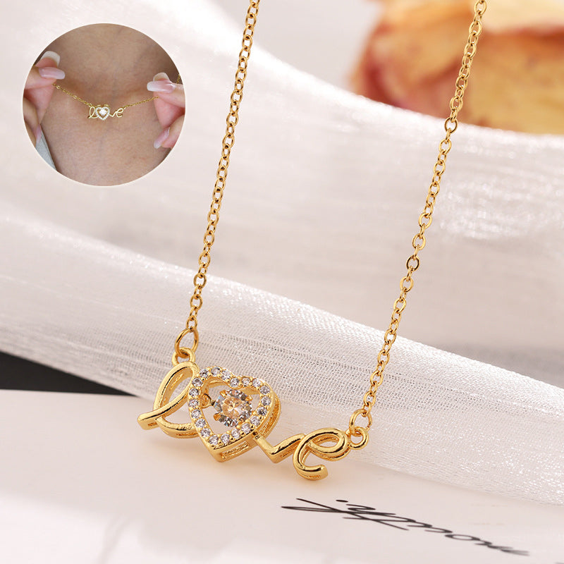 Valentines Day Gift New Stainless Steel Necklace Fashion New Love Smart Necklace Female Clavicle Chain Fashion Jewelry Woman