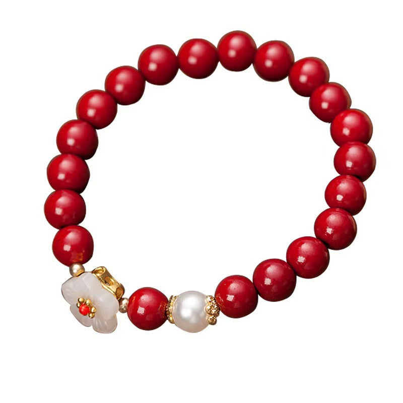 Cinnabar Peach Blossom Bracelet For Women Light Luxury Jewelry