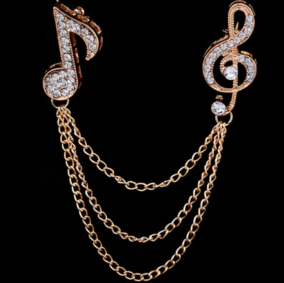 British style men's symbol music brooch brooch