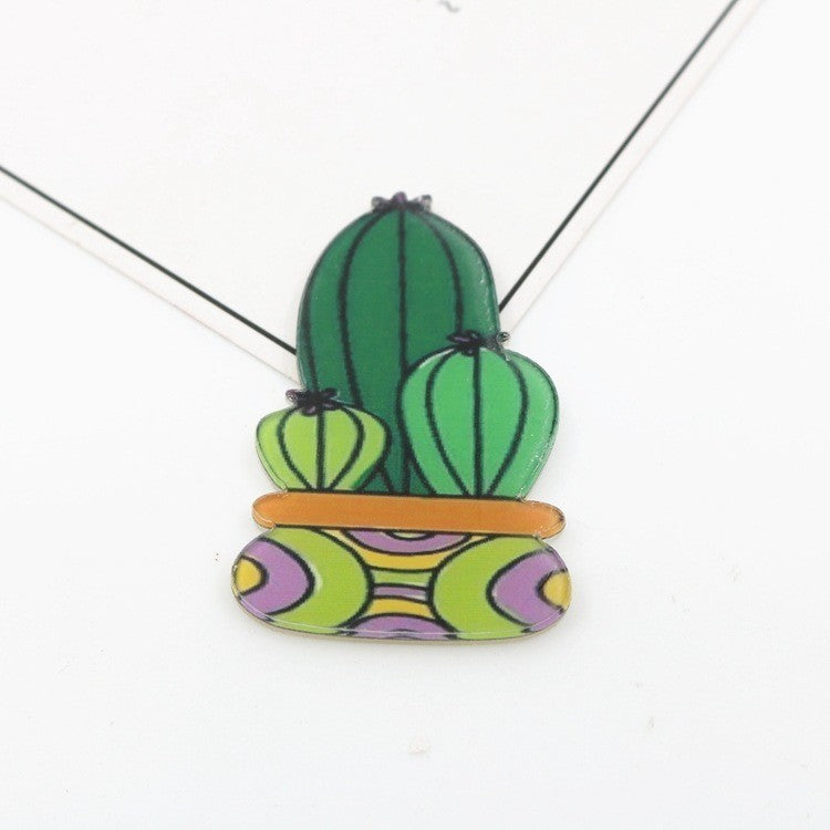 Cartoon acrylic cactus brooch brooch