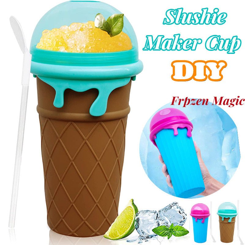 500ml Large Capacity Slushy Cup Summer Squeeze Homemade Juice Water Bottle Quick-Frozen Smoothie Sand Cup Pinch Fast Cooling Magic Ice Cream Slushy Maker Beker Kitchen Gadgets | Orazek UK Ltd