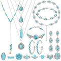 Womens Retro All-Match Alloy Pendant Necklace And Earrings Set