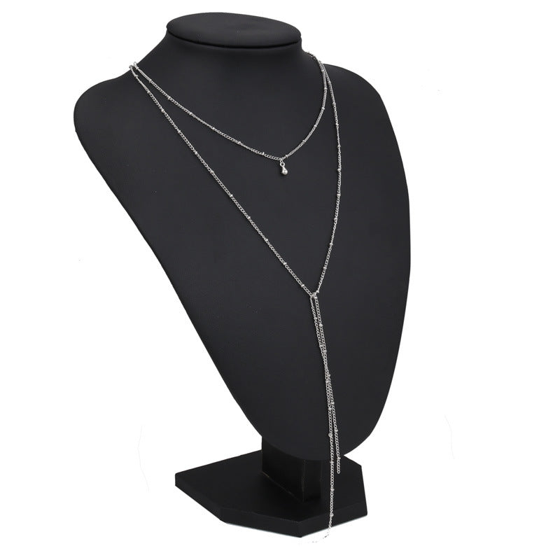 Gold Plated Double Layered Retro Chain Clavicle Necklace
