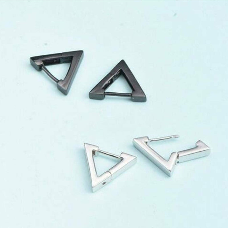 Stainless Steel Creative Hoop Earrings Women Triangular Earrings Fashion Jewelry Huggie Men