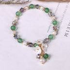 Ins Korean Style Freshwater Pearl Strawberry Crystal Bracelet Shell Flower Women's Jewelry