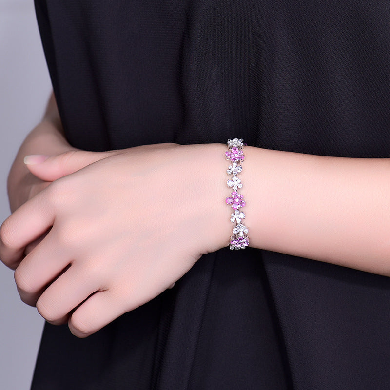 Zircon Cherry Blossom Fashion Banquet Bracelet