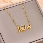 Valentines Day Gift New Stainless Steel Necklace Fashion New Love Smart Necklace Female Clavicle Chain Fashion Jewelry Woman