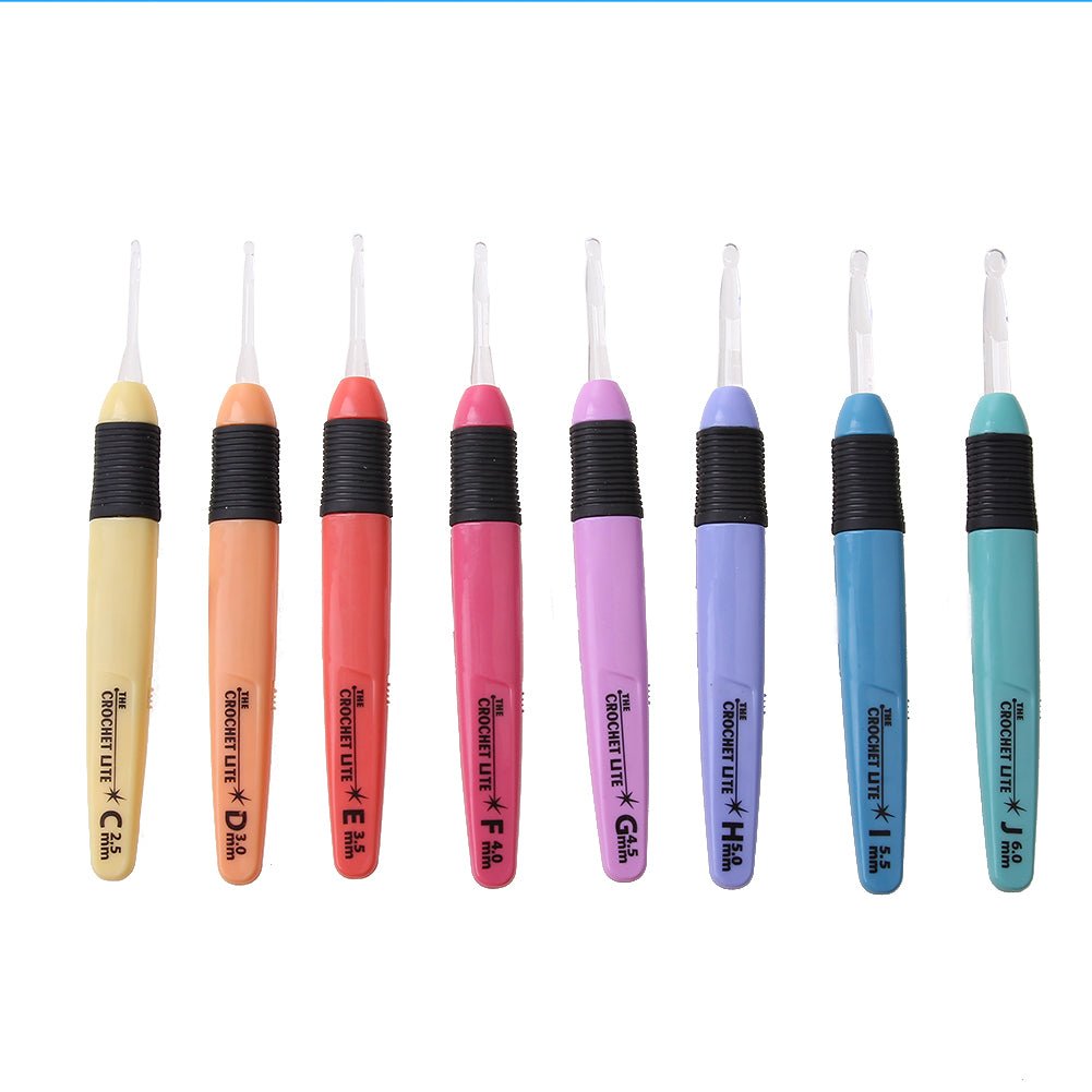 8pcs Set Crochet Hooks With Without Led Plastic Handle Knitting Needles Set 2.5 6mm Needle Sewing Kit Multicolour Sewing Tool | Orazek UK Ltd