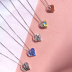 925 Sliver Heart Shaped Geometric Necklace Jewelry Women's Clavicle Chain Valentine's Mothers Day Gift | Orazek UK Ltd