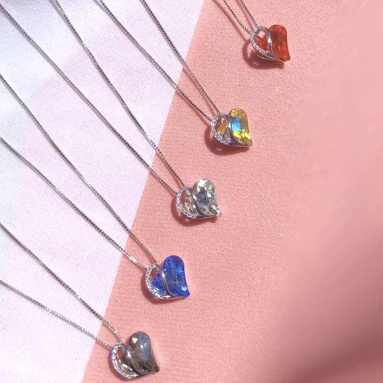 925 Sliver Heart Shaped Geometric Necklace Jewelry Women's Clavicle Chain Valentine's Mothers Day Gift | Orazek UK Ltd