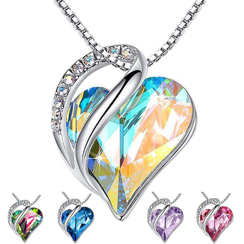 925 Sliver Heart Shaped Geometric Necklace Jewelry Women's Clavicle Chain Valentine's Mothers Day Gift | Orazek UK Ltd
