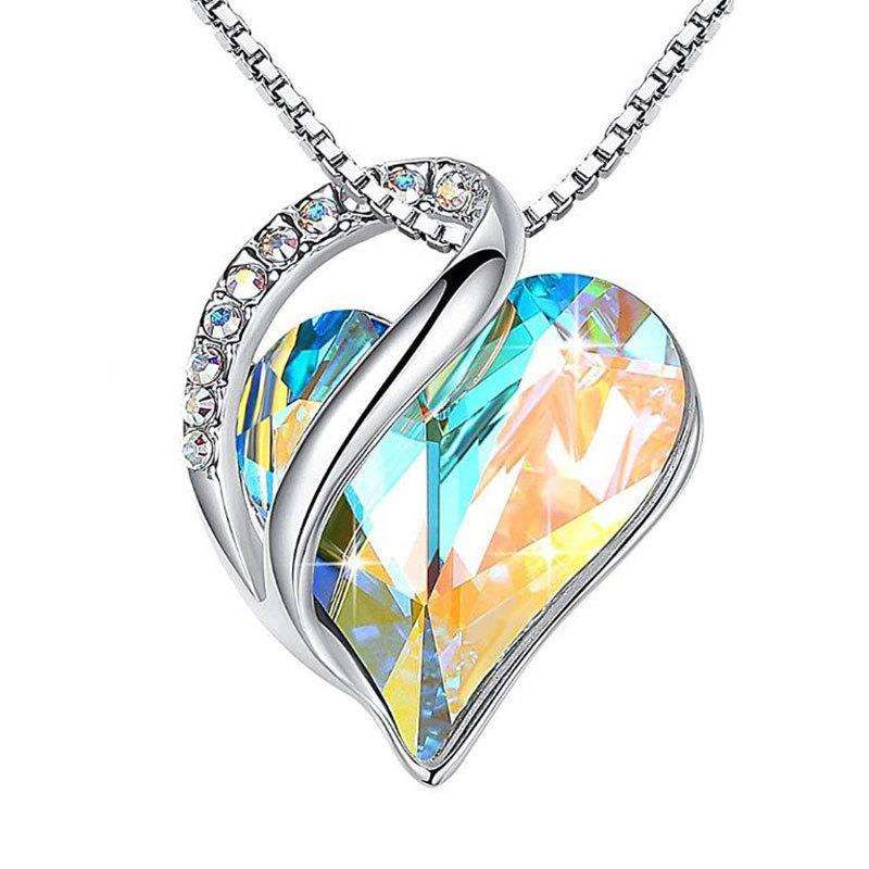 925 Sliver Heart Shaped Geometric Necklace Jewelry Women's Clavicle Chain Valentine's Mothers Day Gift | Orazek UK Ltd