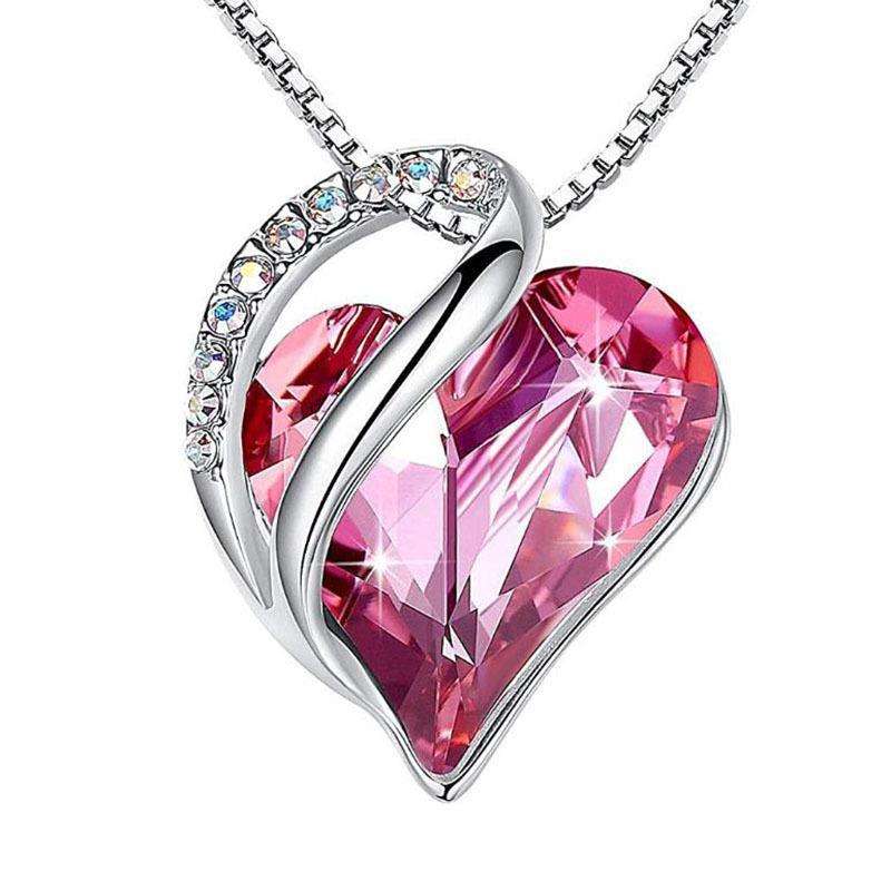 925 Sliver Heart Shaped Geometric Necklace Jewelry Women's Clavicle Chain Valentine's Mothers Day Gift | Orazek UK Ltd