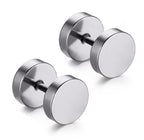 Stainless Steel Earrings Women Men Gold Silver Black Barbell Ear Stud Piercing Earring Tunnel Punk Gothic Jewelry