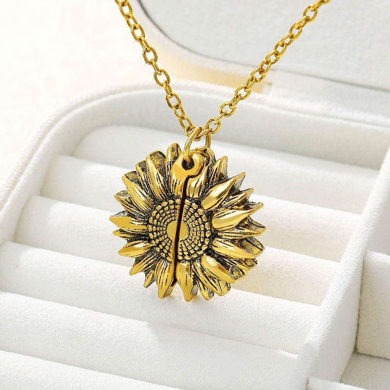 You Are My Sunshine Sunflower Necklace for Women and Men