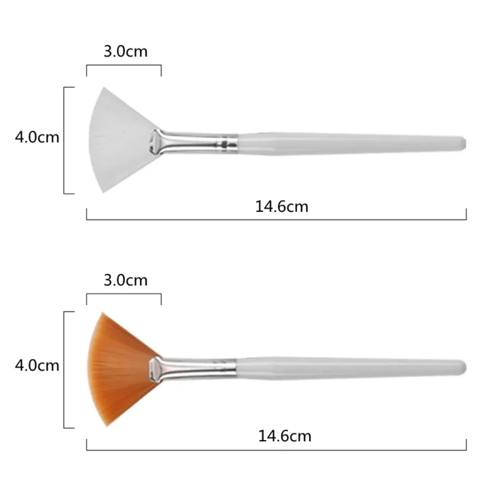 25/50/100pcs/Set Soft Portable Facial Brushes Fan Makeup Brushes with 3pcs Spa Headband Hair Wrap Skincare Tools for Face Mask