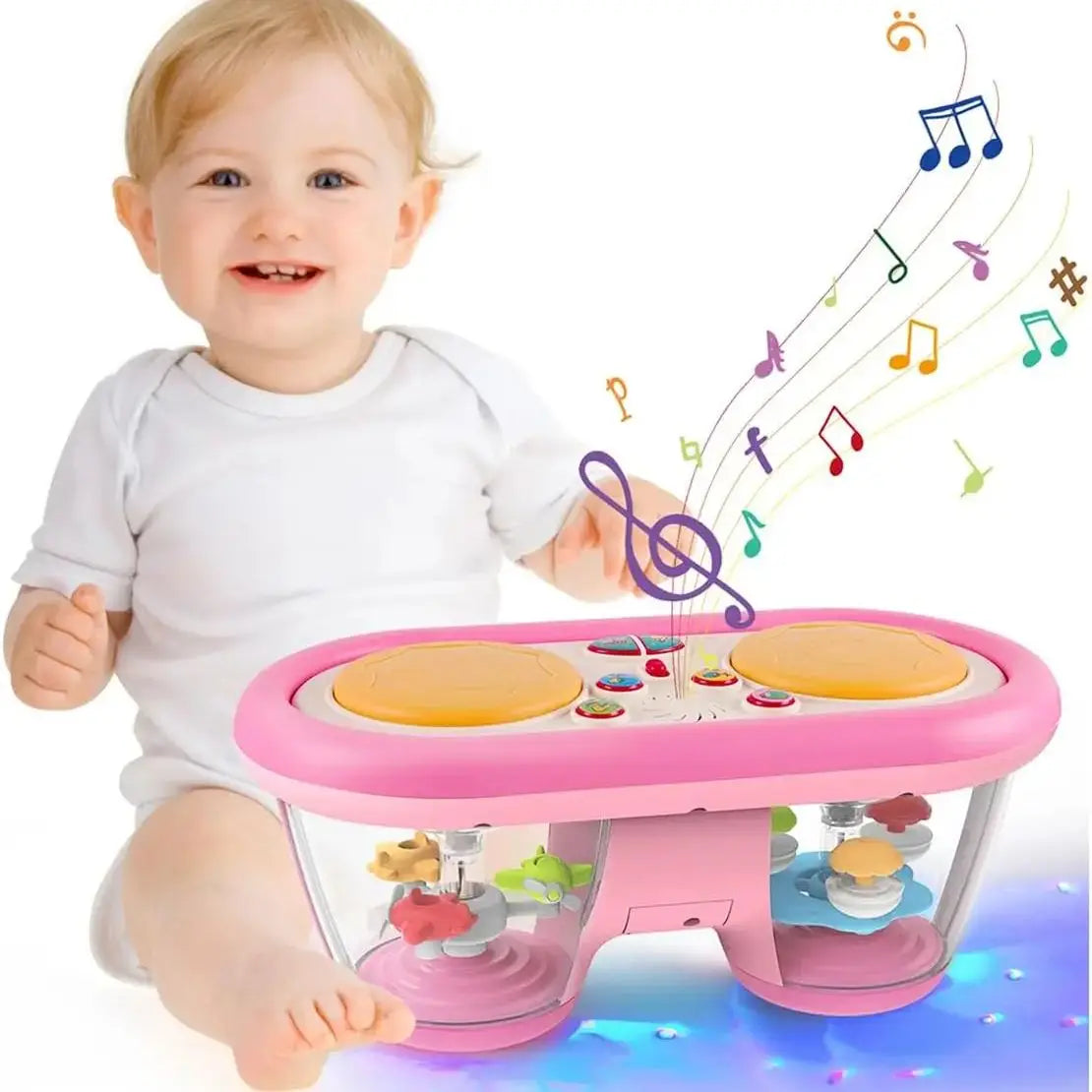 Children's Multifunctional Music Toy, Electronic Hand-played Drum, with Flashing Lights and Sound Effects, Accompany Baby's Grow
