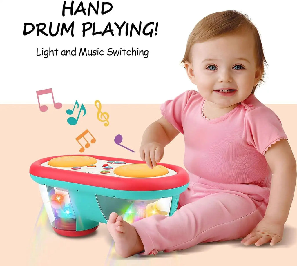 Children's Multifunctional Music Toy, Electronic Hand-played Drum, with Flashing Lights and Sound Effects, Accompany Baby's Grow