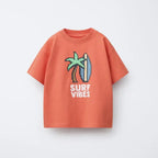 Cartoon Dog Print T Shirt Baby Boys Cute Crewneck Tops Simple All-match Tees White T-shirt Loose Fashion Wear 2025 Baby Clothing