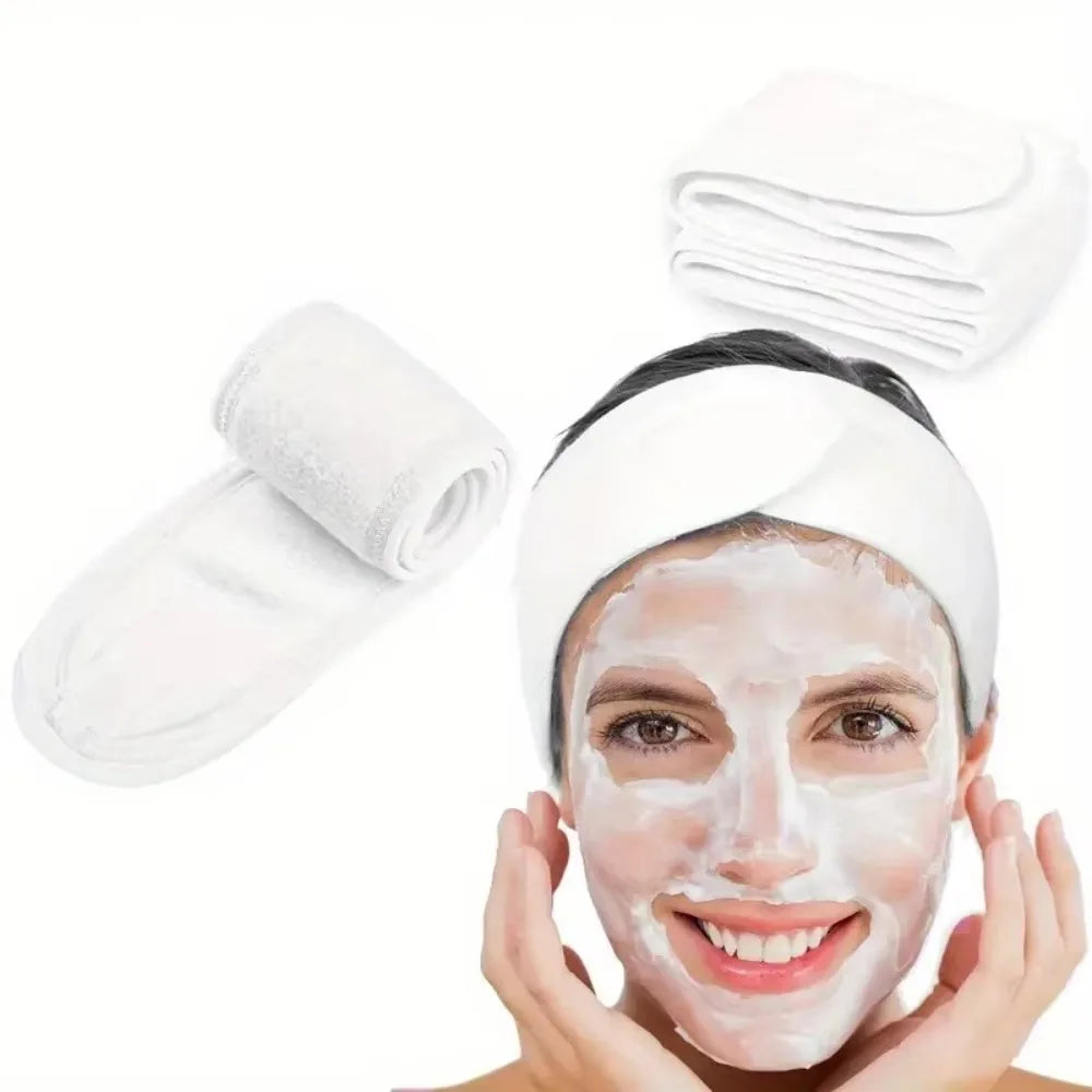 25/50/100pcs/Set Soft Portable Facial Brushes Fan Makeup Brushes with 3pcs Spa Headband Hair Wrap Skincare Tools for Face Mask