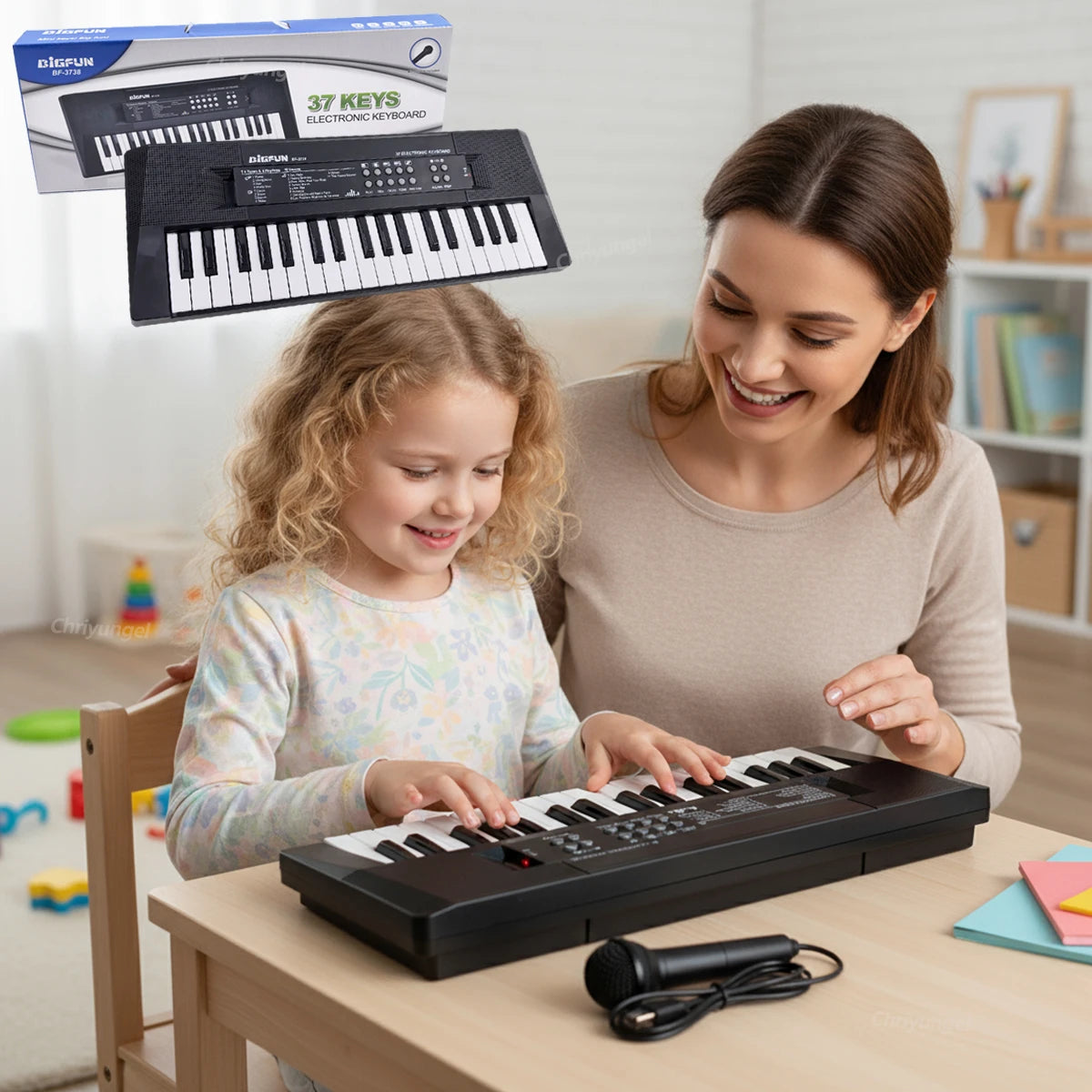 37 Keys Kids Electronic Piano Organ keyboard with Microphone Education Toys Musical Instrument Children Boy Girl Gifts