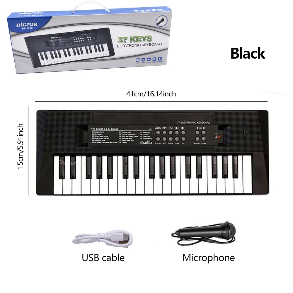 37 Keys Kids Electronic Piano Organ keyboard with Microphone Education Toys Musical Instrument Children Boy Girl Gifts
