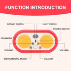 Children's Multifunctional Music Toy, Electronic Hand-played Drum, with Flashing Lights and Sound Effects, Accompany Baby's Grow