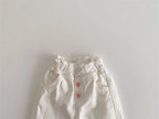 2024 Autumn New Girl Pants Baby Casual Ruffle Wide Leg Pants Children Trendy Autumn Trousers Loose Solid High Waist Bell-bottoms