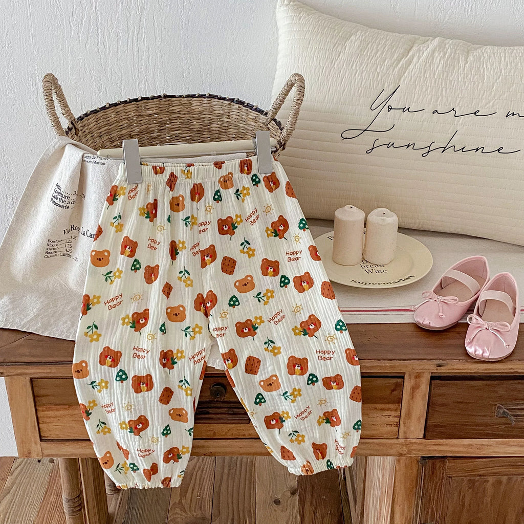 Baby Cotton Pants Toddlers Boys Pants Casual Harem Pants Spring Summer New Cute Soft Clothes Fashion Loose Trousers For Girls
