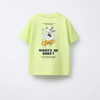Cartoon Dog Print T Shirt Baby Boys Cute Crewneck Tops Simple All-match Tees White T-shirt Loose Fashion Wear 2025 Baby Clothing
