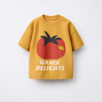 Cartoon Dog Print T Shirt Baby Boys Cute Crewneck Tops Simple All-match Tees White T-shirt Loose Fashion Wear 2025 Baby Clothing