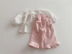 2024 Autumn New Girl Pants Baby Casual Ruffle Wide Leg Pants Children Trendy Autumn Trousers Loose Solid High Waist Bell-bottoms