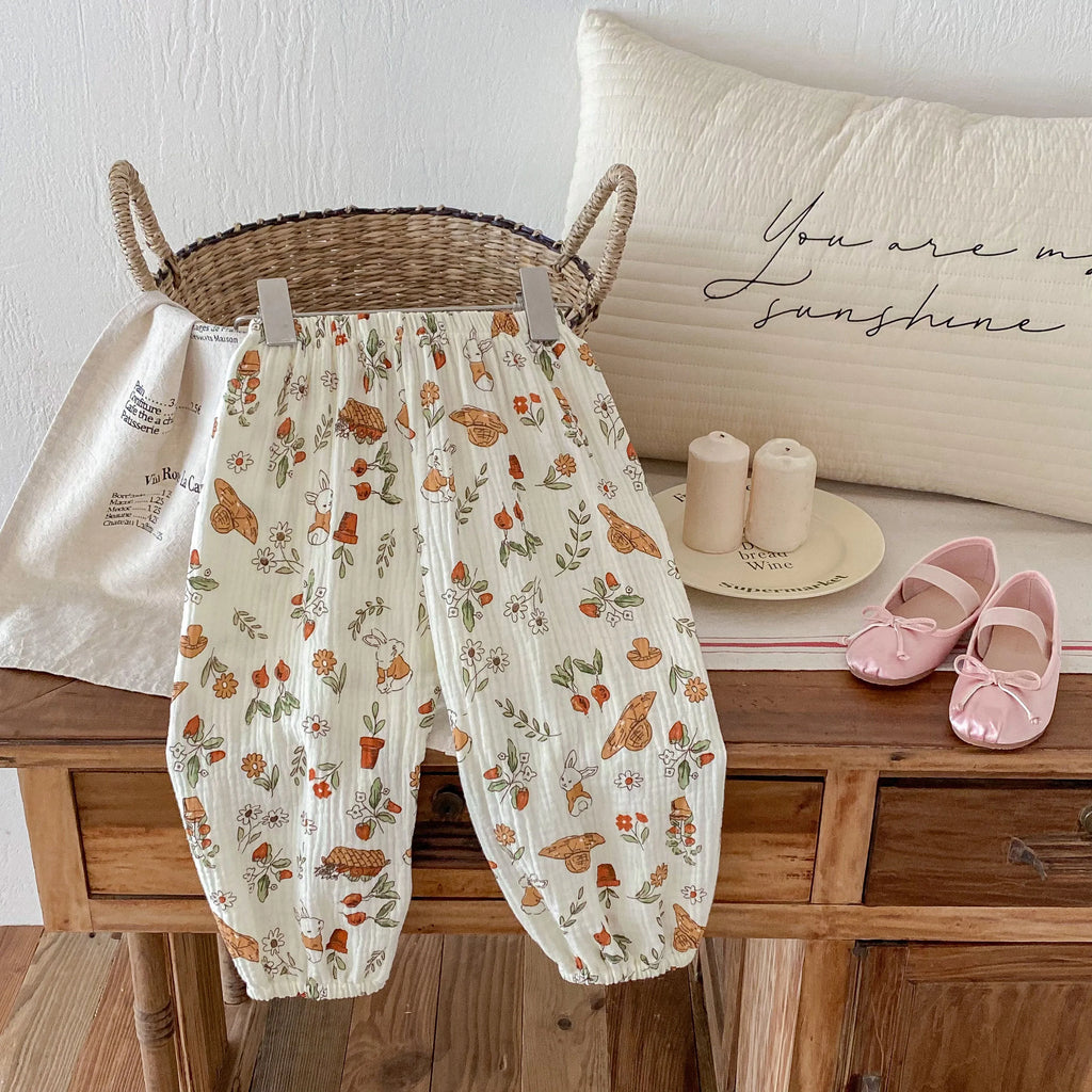 Baby Cotton Pants Toddlers Boys Pants Casual Harem Pants Spring Summer New Cute Soft Clothes Fashion Loose Trousers For Girls
