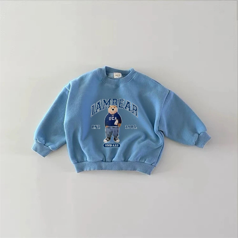 Korean Version Wear Girls Long Sleeve Printing Hoodies Lovely Clothing Pink Trendy Sweatshirts Spring Autumn Children's Costume