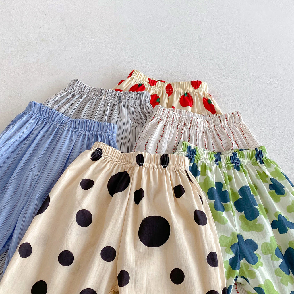 0-6Year Child Pants Cotton Thin Casual Sports Trousers Full Print Loose All-mtach Pants Boys Girls Baby Mosquito Resistant Pants