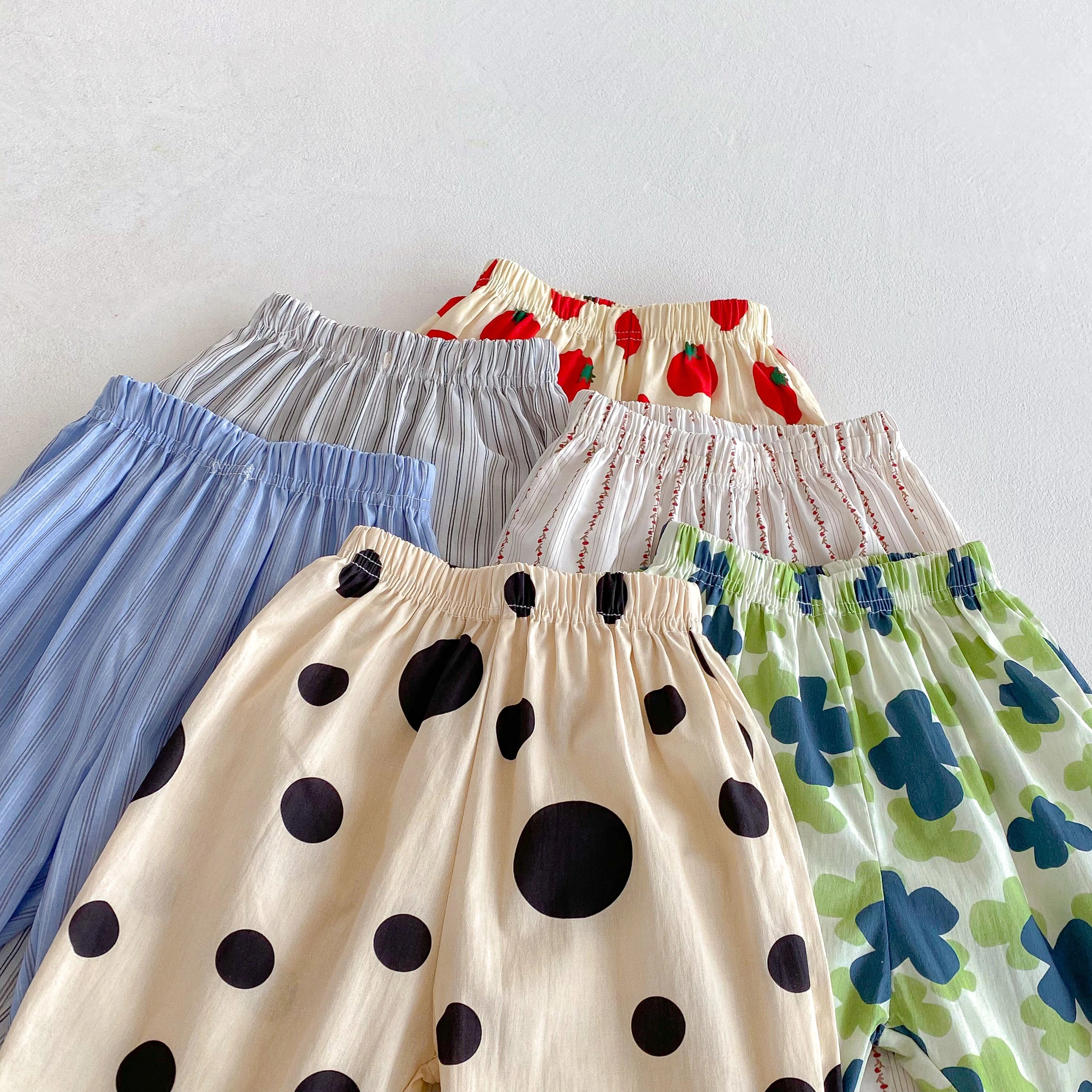 0-6Year Child Pants Cotton Thin Casual Sports Trousers Full Print Loose All-mtach Pants Boys Girls Baby Mosquito Resistant Pants