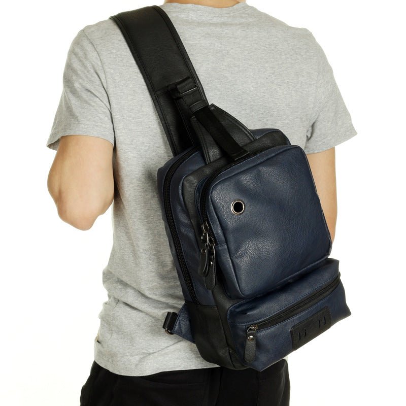 A Mo Tis Leather Backpack Bag trend of Korean men's casual outdoor sport for men chest Bag Satchel | Orazek UK Ltd