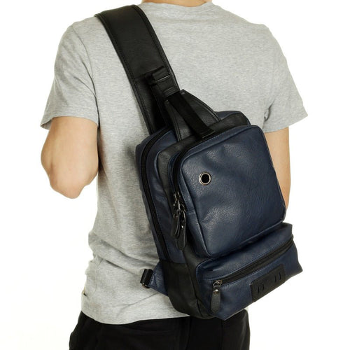 A Mo Tis Leather Backpack Bag trend of Korean men's casual outdoor sport for men chest Bag Satchel | Orazek UK Ltd