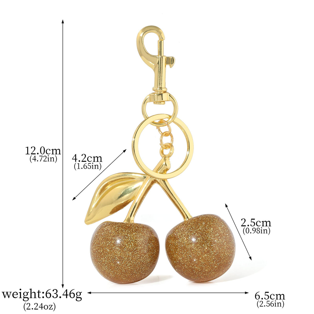 A Pair Of Red Cherry Crystal Bag Glitter Keychain | Orazek UK Ltd